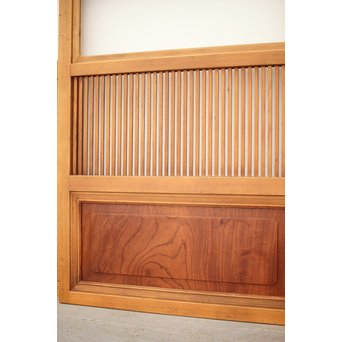 腰板欅 白木格子戸 4枚1組　L1054Y 