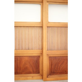 腰板欅 白木格子戸 4枚1組　L1054Y 