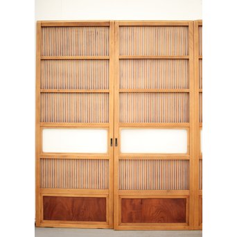 腰板欅 白木格子戸 4枚1組　L1054Y 