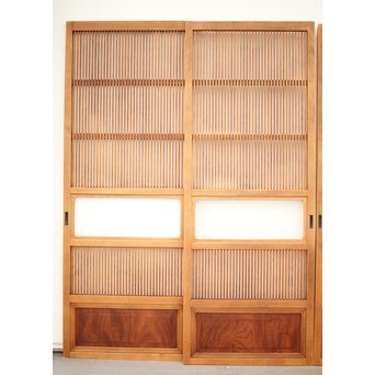 腰板欅 白木格子戸 4枚1組　L1054Y 