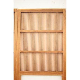 腰板欅 白木格子戸 4枚1組　L1054Y 