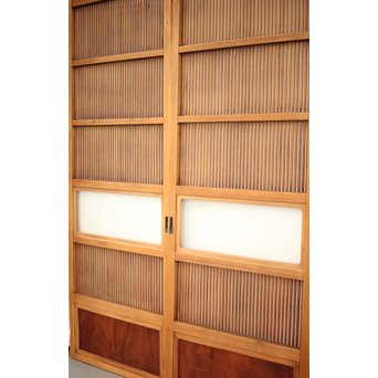 腰板欅 白木格子戸 4枚1組　L1054Y 