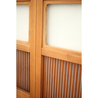 腰板欅 白木格子戸 4枚1組　L1054Y 