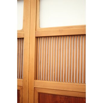 腰板欅 白木格子戸 4枚1組　L1054Y 