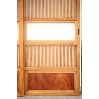 腰板欅 白木格子戸 4枚1組　L1054Y 