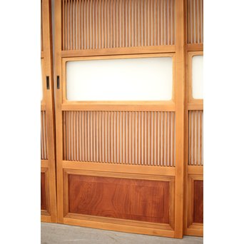 腰板欅 白木格子戸 4枚1組　L1054Y 