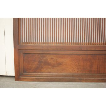 釘無 障子枠付 欅腰板の格子戸　L1055 