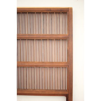 釘無 障子枠付 欅腰板の格子戸　L1055 