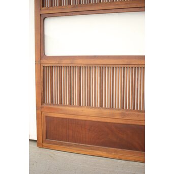 釘無 障子枠付 欅腰板の格子戸　L1055 