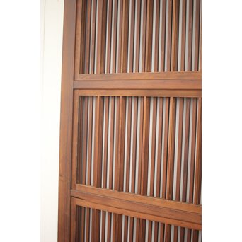 釘無 障子枠付 欅腰板の格子戸　L1055 