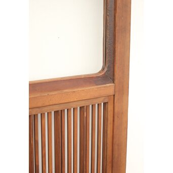 釘無 障子枠付 欅腰板の格子戸　L1055 