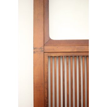 釘無 障子枠付 欅腰板の格子戸　L1055 