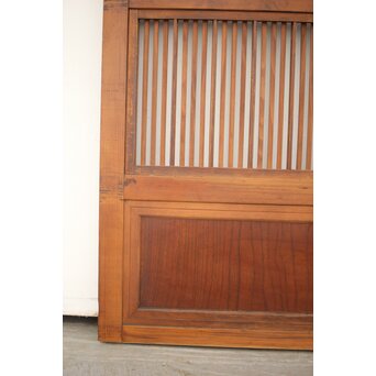 釘無 障子枠付 欅腰板の格子戸　L1055 