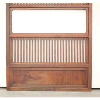 釘無 障子枠付 欅腰板の格子戸　L1055 