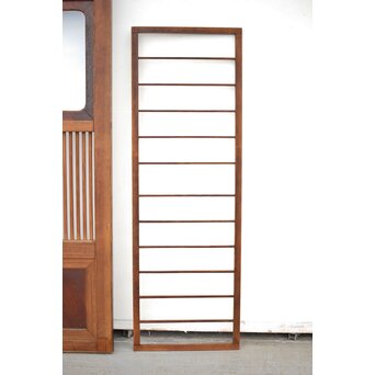 釘無 障子枠付 欅腰板の格子戸　L1055 