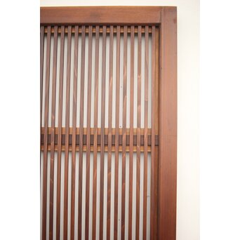 釘無 障子枠付 欅腰板の格子戸　L1055 