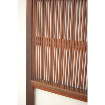 釘無 障子枠付 欅腰板の格子戸　L1055 