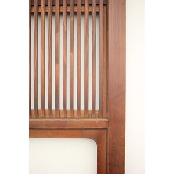 釘無 障子枠付 欅腰板の格子戸　L1055 