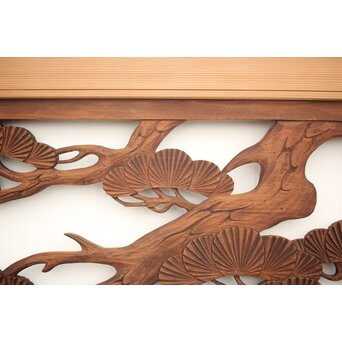 鶴亀木彫欄間 2枚1組　R0134 