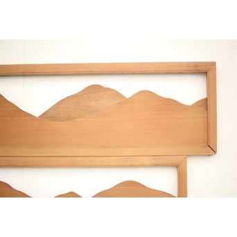 遠山 切り出し木彫欄間 4枚1組　R0135Y 