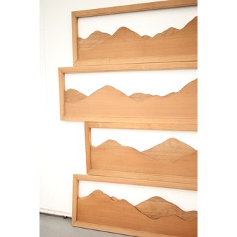 遠山 切り出し木彫欄間 4枚1組　R0135Y 