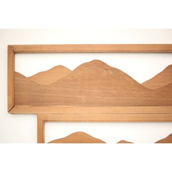 遠山 切り出し木彫欄間 4枚1組　R0135Y 