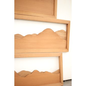 遠山 切り出し木彫欄間 4枚1組　R0135Y 