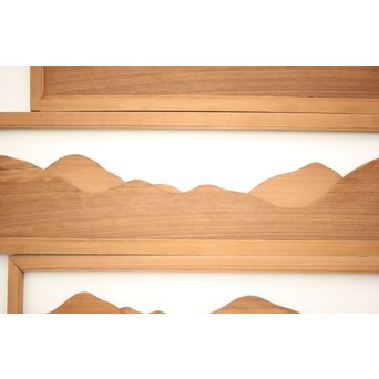 遠山 切り出し木彫欄間 4枚1組　R0135Y 