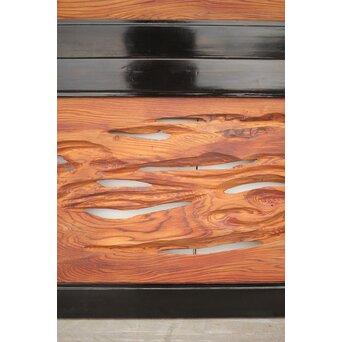 自然木/虫食手 欄間 2枚1組　R0136YD 