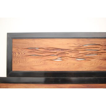 自然木/虫食手 欄間 2枚1組　R0136YD 