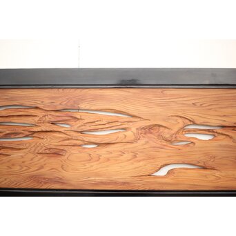 自然木/虫食手 欄間 2枚1組　R0136YD 