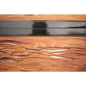 自然木/虫食手 欄間 2枚1組　R0136YD 