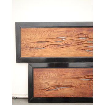 自然木/虫食手 欄間 2枚1組　R0136YD 