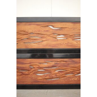 自然木/虫食手 欄間 2枚1組　R0136YD 