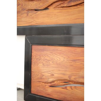 自然木/虫食手 欄間 2枚1組　R0136YD 