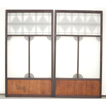 プレスガラス 中型ガラス建具 2枚1組　GD0079 