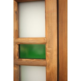 緑色ガラス 中型建具 2枚1組　GD0080Y 