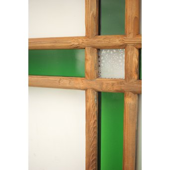 緑色ガラス 中型建具 2枚1組　GD0080Y 