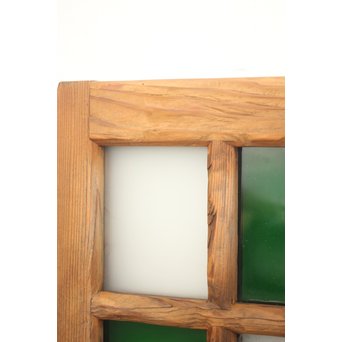 緑色ガラス 中型建具 2枚1組　GD0080Y 