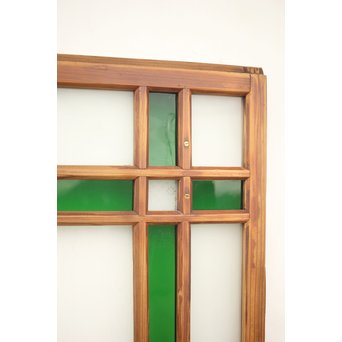 緑色ガラス 中型建具 2枚1組　GD0080Y 