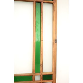緑色ガラス 中型建具 2枚1組　GD0080Y 
