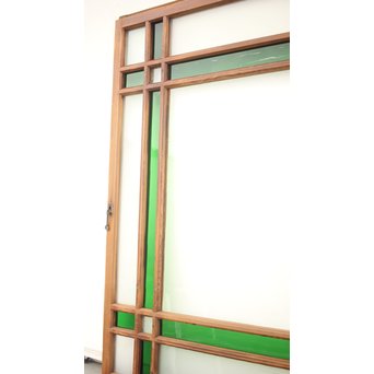 緑色ガラス 中型建具 2枚1組　GD0080Y 
