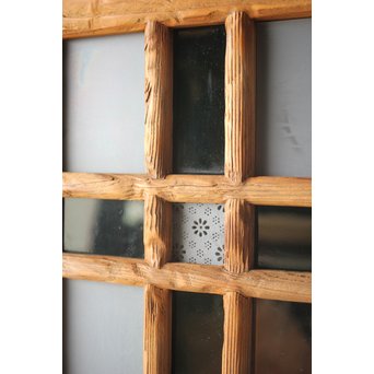 緑色ガラス 中型建具 2枚1組　GD0080Y 