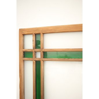 緑色ガラス 中型建具 2枚1組　GD0080Y 