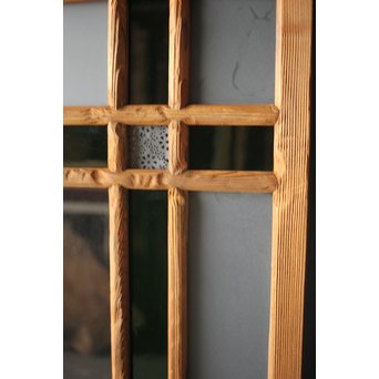 緑色ガラス 中型建具 2枚1組　GD0080Y 