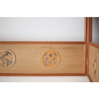 横山一夢 円文二曲 風炉先屏風 共箱　X321 