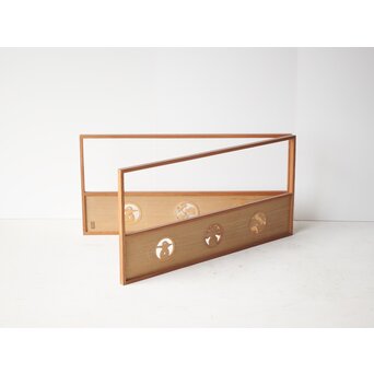 横山一夢 円文二曲 風炉先屏風 共箱　X321 