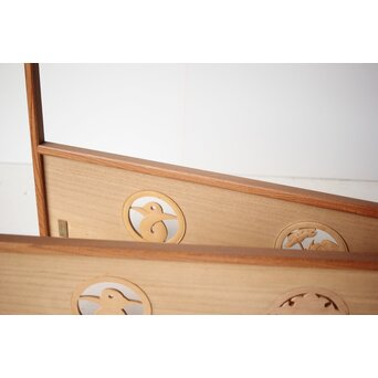 横山一夢 円文二曲 風炉先屏風 共箱　X321 