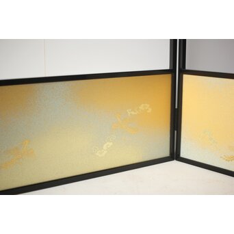 表具師 奥村吉兵衛【瑞鳳腰風炉先屏風】自筆画賛 鵬雲斎書付 共箱　Z275 