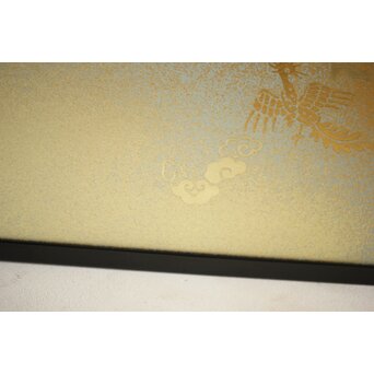 表具師 奥村吉兵衛【瑞鳳腰風炉先屏風】自筆画賛 鵬雲斎書付 共箱　Z275 